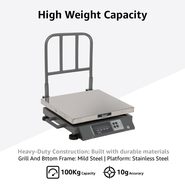Equal 100kg Stainless Steel Portable Field/Chicken Weighing Scale – 400x400mm