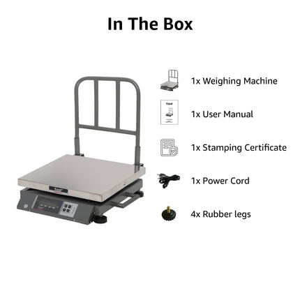 Equal 100kg Stainless Steel Portable Mobile Chicken/Field Weighing Scale, 400x400mm