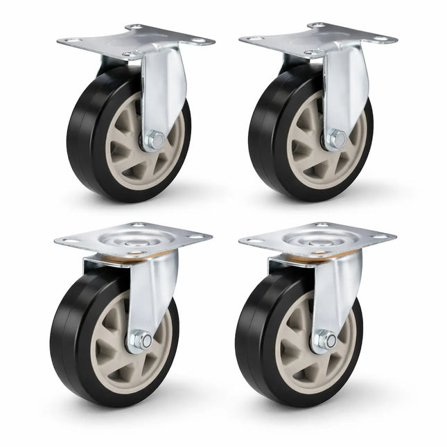 Equal 4 inch trolley pack of 4 wheels 2 fixed and 2 swivels