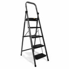 Equal Carbon-Series 5-Step Folding Ladder with anti-slip steps and rubber grip handle