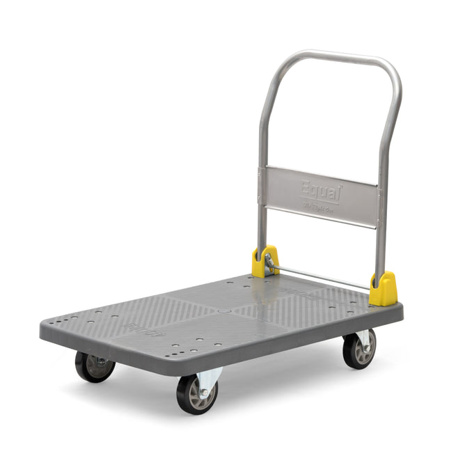 Equal 600kg foldable platform trolley with steel handle and heavy duty caster wheels