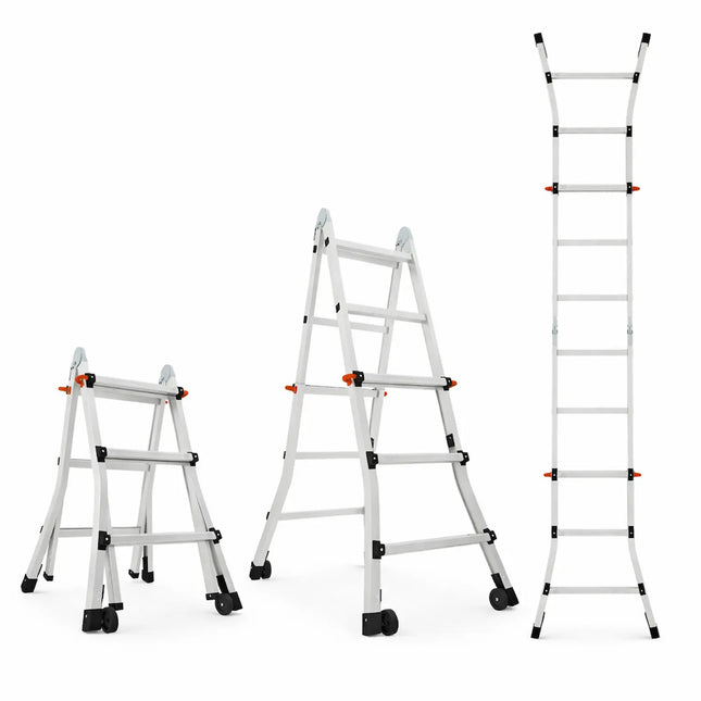 equal 10ft aluminium multipurpose ladder with wheels