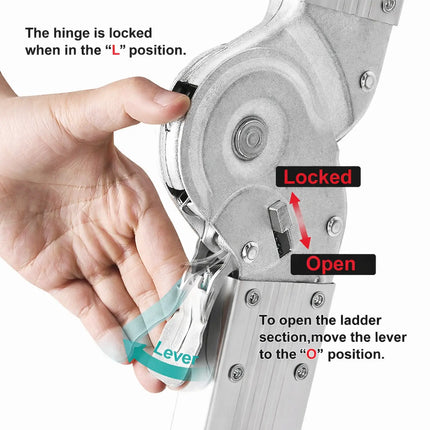 equal multipurpose ladder how to lock and unlock the hinge in ladder